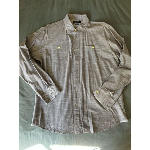 Grayers Men's Blue Gray Cotton Striped Long Sleeves Button Up Shirt Size XL - Picture 1 of 9